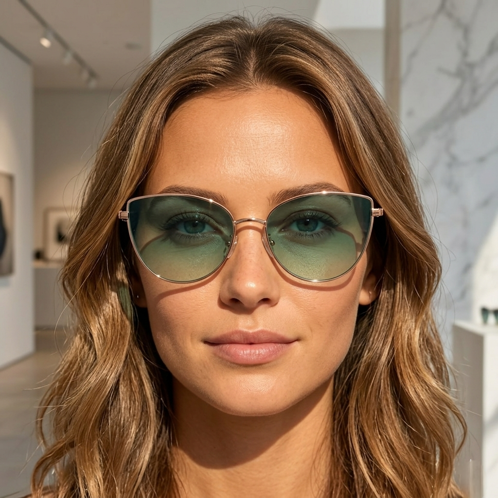 Cat-Eye Gold-framed Sunglasses