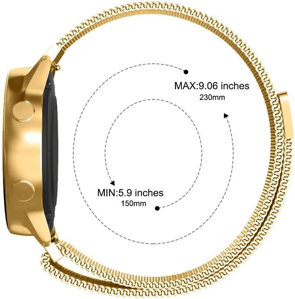 Gold Samsung 20mm Watch Band with Wand Clasp
