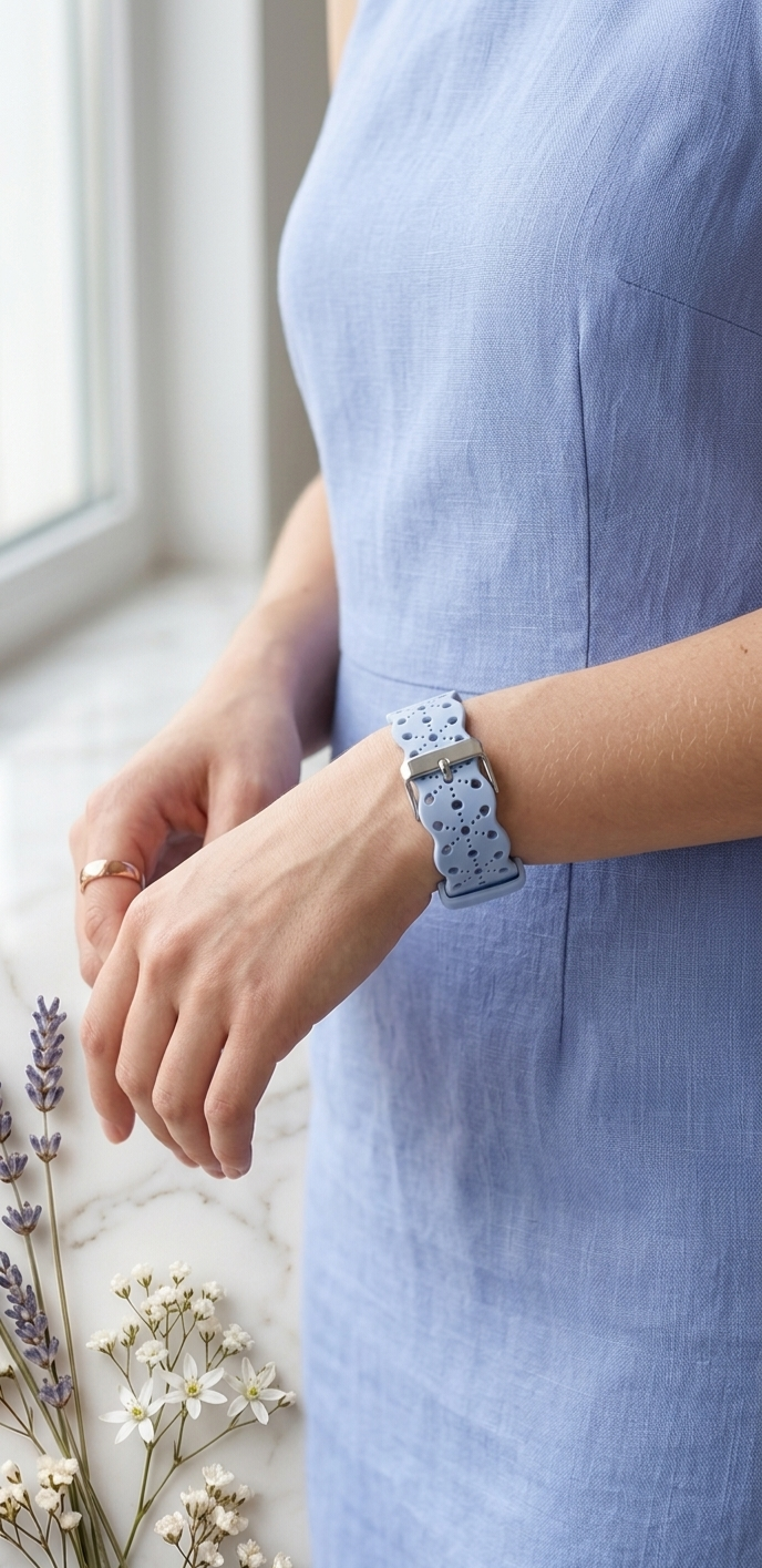 Blue Floral Smart Watch Band