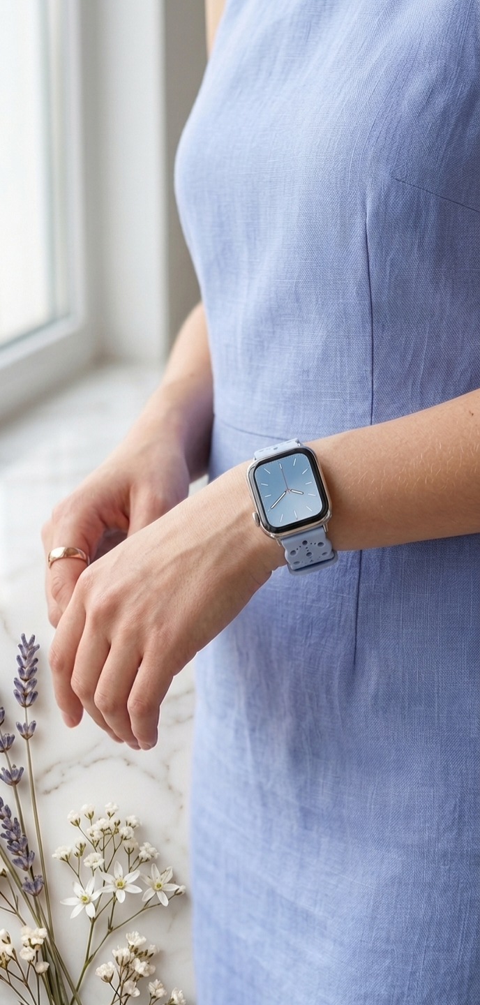 Blue Floral Smart Watch Band