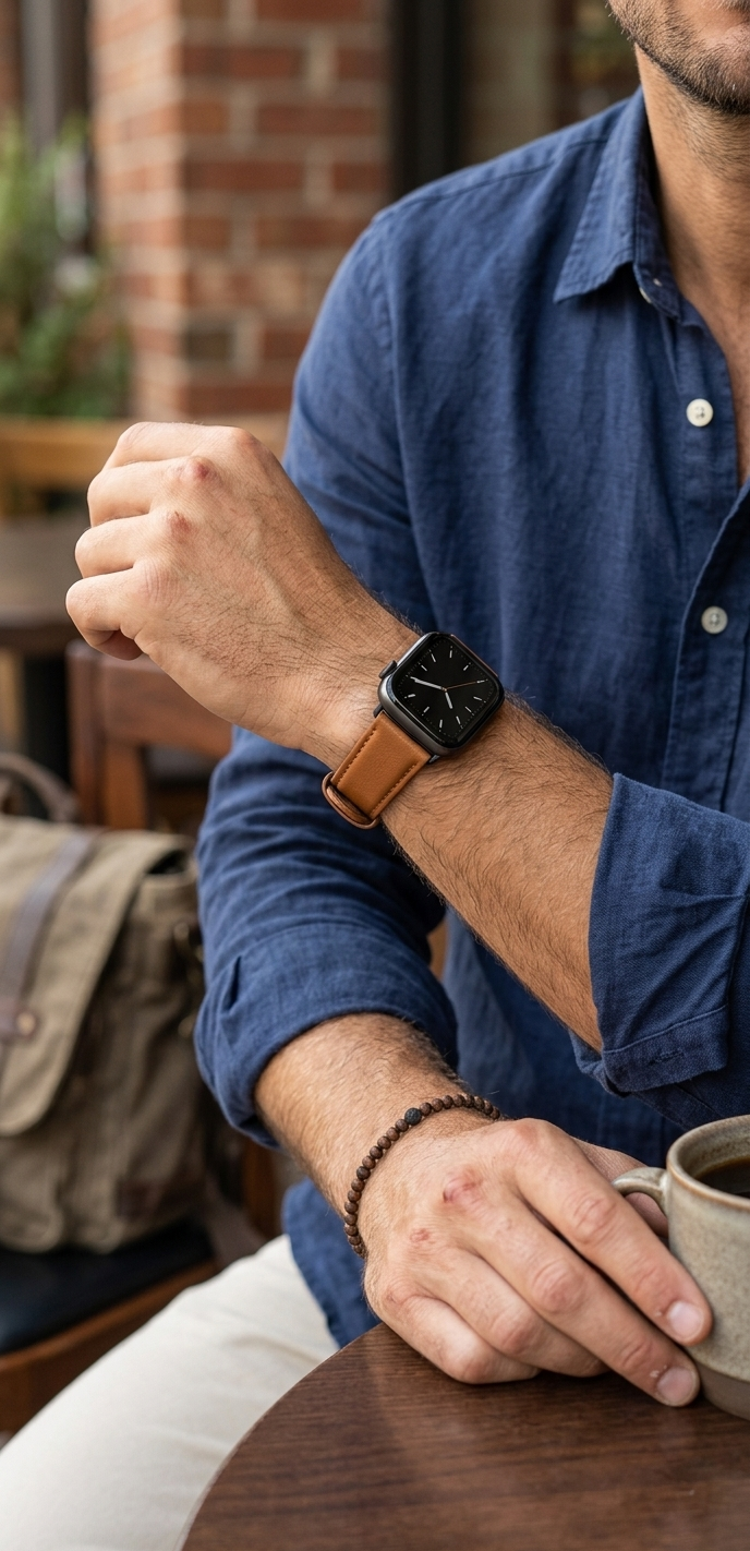 Brown Leather Strap for Apple watch