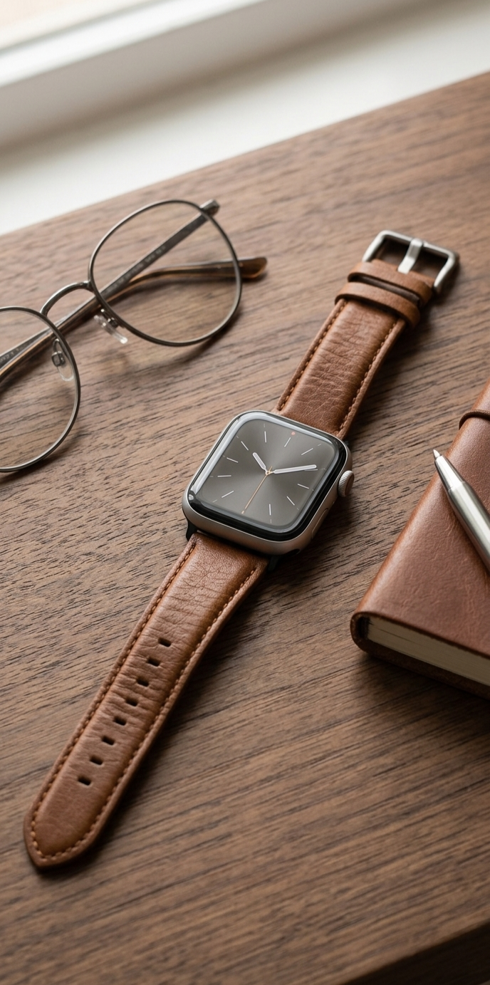 Brown Leather Strap for Apple watch