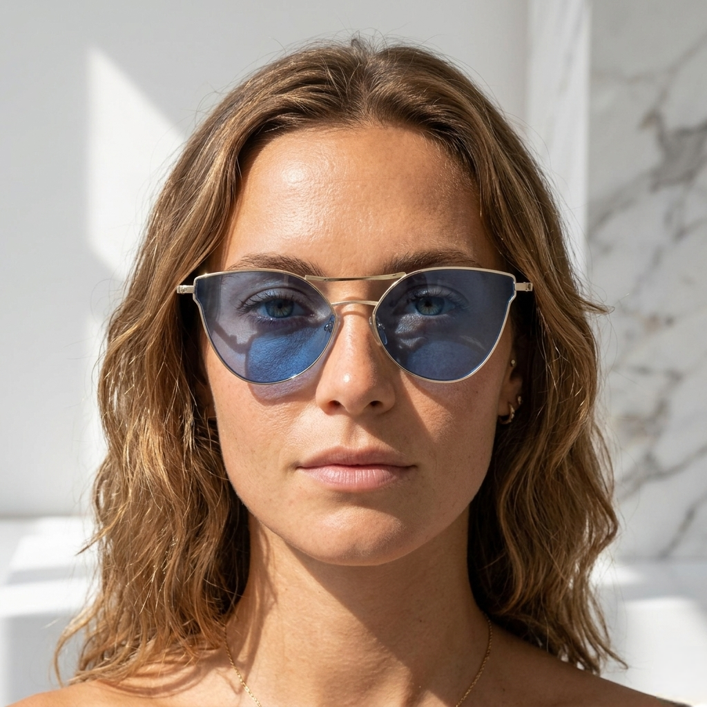 Cat-Eye Gold-framed Sunglasses