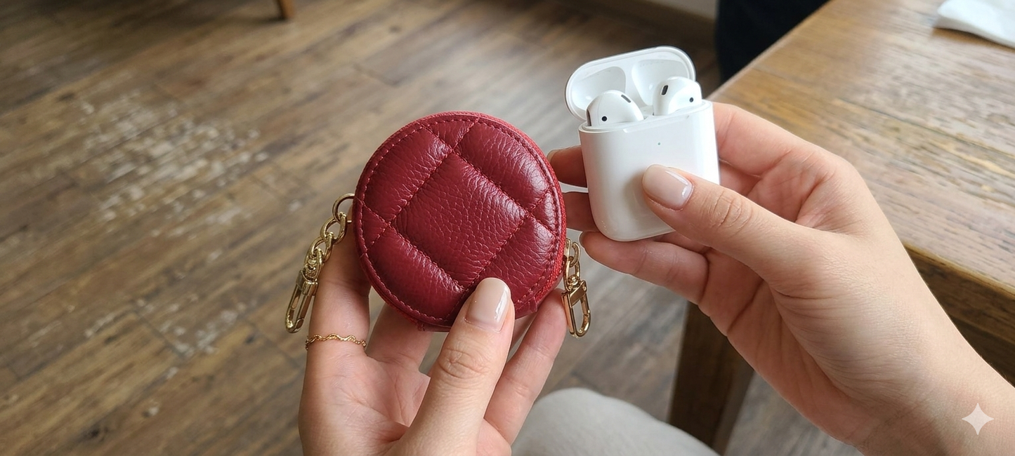 Red Round Airpods Case