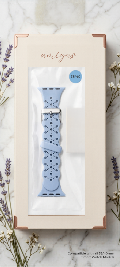 Blue Floral Smart Watch Band