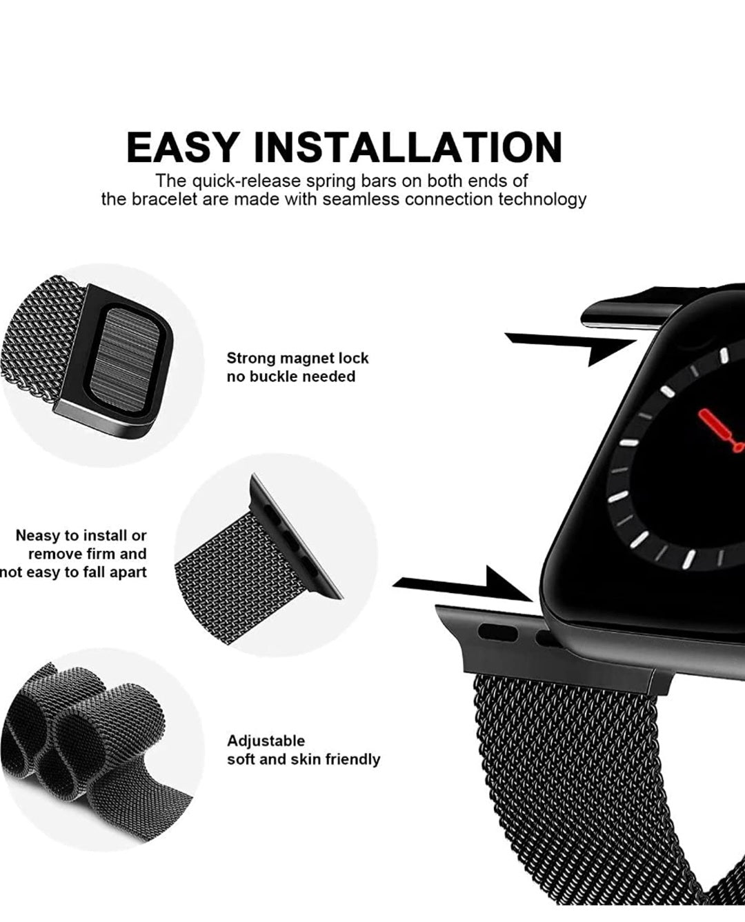 Mesh Loop Magnetic Clasp Space Gray