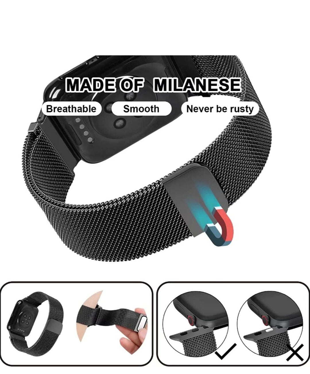 Mesh Loop Magnetic Clasp Space Gray